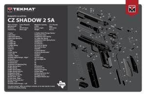 TekMat TEKR17CZSHDW2 Black/White Rubber 17 Long 11 X 17 CZ-75 Shadow 2 SA D