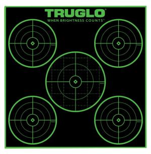 TruGlo TGTG11A25 Tru-See 5-Bull Target Black/Green Self-Adhesive Heavy Paper Uni TGTG11A25