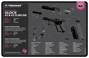 TekMat TEKR17GLOCKG3PNK Glock Gen 3 Cleaning Mat Pink Rubber 11” x 17”