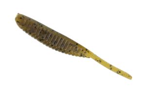 Yamamoto Baits 3in Shad Shape Worm, 10 Pack, Green Pumpkin w/ Large Black Flake, YAM-68JR-10-297 YAM68JR10297