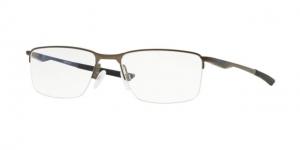 Oakley Socket 5.5 OX3218 Eyeglass Frames 321806-52 - Satin Pewter/Poisedon Blue Frame, Clear Lenses