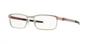 Oakley Tincup Eyeglass Frames 318407-50 - Powder Satin Chrome Frame, Clear Lenses