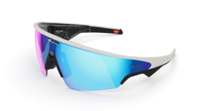 Oakley META Vanguard White w/Prizm Sapphire Rectangle Shield - Toric Lens 6.25x4.24 Nylon (Semi-Rimless) Sunglasses OW8001-06 