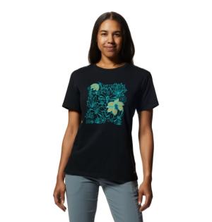 Mountain Hardwear Floral Graphic Short Sleeve T-Shirts - Women's, Black, Large, 1989381011-Black-L