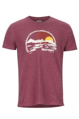 Marmot Weaver Tee Short Sleeve - Men's, Burgundy Heather, Small, 49400-6823-S