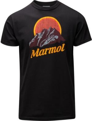 Marmot Organic Short Sleeve T-Shirt Pikes - Mens, Black, Large, 900994-001-L