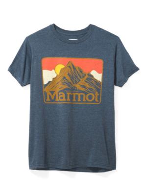Marmot Mountain Peaks Short Sleeve Shirt - Mens, Navy Heather, Large, 33390-8550-L