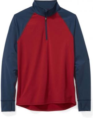 Marmot Baselayer 1/2 Zip - Mens, Brick/Dark Indigo, Large, 82080-7471-L