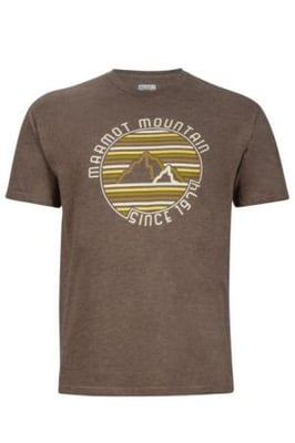 Marmot Purview Short Sleeve Tee - Men's, Brown Heather, Small, 43200-7139-BNHT-S
