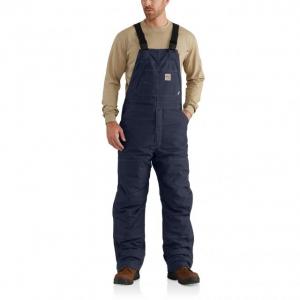 Carhartt Flame-Resistant Quick Duck Lined Bib Overall for Mens, Dark Navy, 48/30, 102691-410-30-48