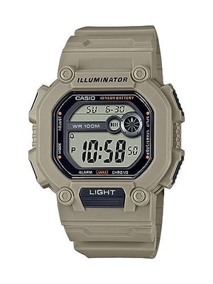 Casio W737HX Series Beige/XL Strap 10 Yr Battery 1/100 SEC Stopwatch Super Illuminator LED 100M WR - $21.56 (coupon price) 889232324081
