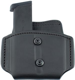 Texas 1836 Belt Slide Double Magazine Carrier, Most 9mm Single Stack, Ambidextrous, Black, TX-DB-MC-016