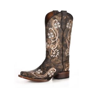 CORRAL Womens Black Multi Color Floral Boots L5241-LD L5241-LD-M-10