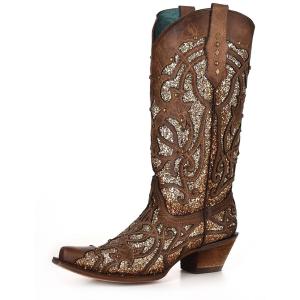 CORRAL Womens Orix Glitter Inlay Studs Boots C3331-LD C3331-LD-M-9