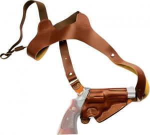 Cebeci Arms Leather Horiz. Shoulder Holster REV for SW K Frame Revolvers 2in, Tan, Right 20986RT05 20986RT05