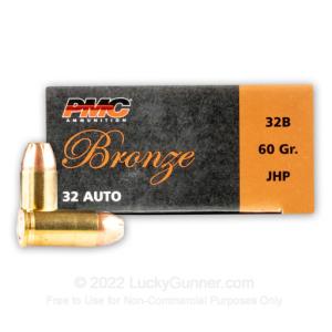 32 ACP - 60 gr JHP - PMC - 1000 Rounds 