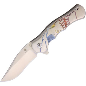 Kizer Cutlery 3455A2 Dorado Skully M390 Framelock Folding Pocket Knife KI3455A2