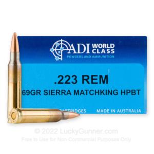 223 Rem - 69 Grain HPBT MatchKing - ADI World Class - 20 Rounds 9332153003289