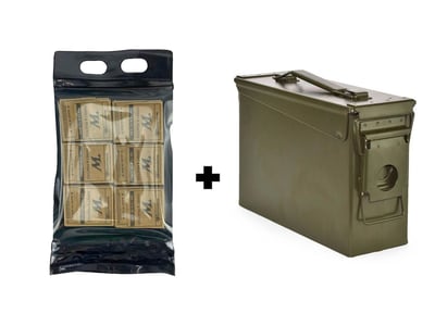 Winchester Service Grade 9mm 115 Gr FMJ Battle Pack + Can - Up To 75 Years Shelf Life! (300 Rounds) - $79.49 
