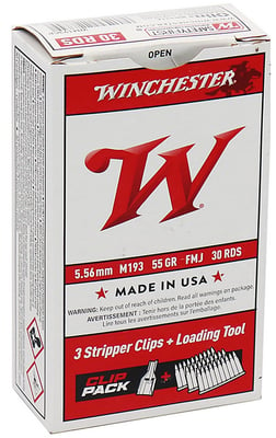 Winchester 5.56mm 55 Grain FMJ M193 Stripper Clips 30 Rounds - $16.99