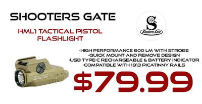Shooter's Gate HML1 Pistol Tactical Light - Tan - $79.99