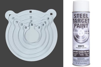 Shooting Targets USA Combo Set Gongs 3/8" + White Steel Target Paint - $249.99