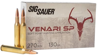 Sig Sauer Venari .270 Winchester Ammo 130gr SP 20 Rounds - $26.99