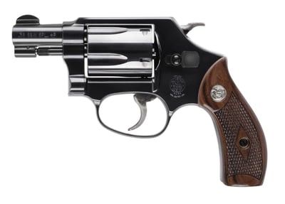 Smith & Wesson 36 J-Frame .38 SPL +P Revolver, 1.88" Blued Carbon Steel Barrel, 5 Rounds, Wood Grip - $661.27 (Email Price)