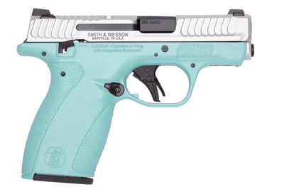 Smith & Wesson Bodyguard 2.0 Pistol .380 Auto 2.75" Barrel 12rd, Thumb Safety, Robin's Egg Blue/Silver - $397.40