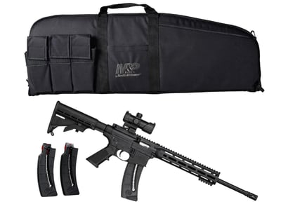 Smith & Wesson M&P 15-22 Bundle 22 LR 16.1" 25rd Rifle w/ Optic, 3 Mags & Gun Case - $499.99 