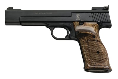 Smith & Wesson Model 41 .22 LR 5.5" 10rd Pistol, Wood Target Grip, Adjustable Rear Sight, Black - $1549.99 