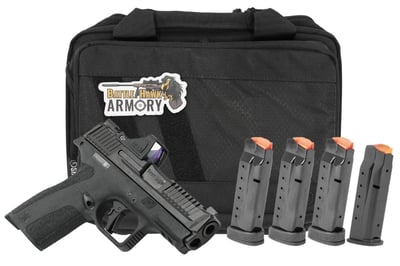 Smith & Wesson Shield X 9mm 3.6" 13/15rd Pistol Loadout Kit w/ 4x Total Mags, Green Dot, & Range Bag - $499.99 