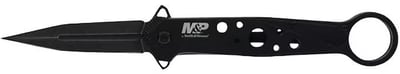 Backorder - Smith & Wesson 1193184 Assisted Opening Pocket Knife 3.25" Dagger 8Cr13MoV Black Oxide Blade Aluminum Handle Black - $20.99 (Free Shipping on $100+ Orders)