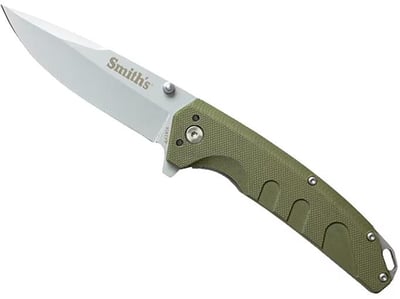 Smith's Rally Pocket Knife 3.4" Drop Point 420 Satin Blade G-10 Handle OD Green - $9.99 (Free Shipping on $100+ Orders)