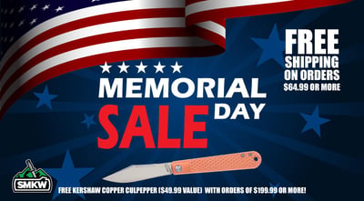 Memorial Day Sale @ Smoky Mountain Knife Works – While Supplies Last + Free Shipping on Most Orders of $64.99+ (Free S/H over $95, excl. Ammo, Flamm.)