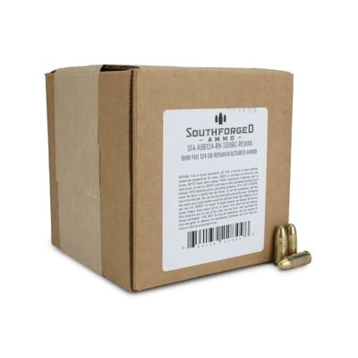 Southforged Ammo Remanufactured 9mm 124 Gr FMJ 500 Rounds - $96.99
