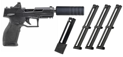 Taurus TX22 Gen 2 T.O.R.O., .22LR, 4.6" Threaded Barrel, 5x Magazines, Green Dot, Black, Pistol + Suppressor - $977.77
