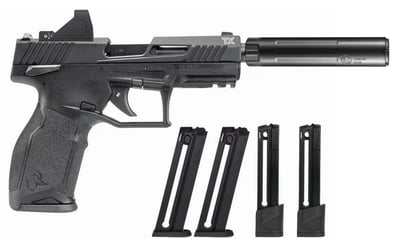*Bundle* Taurus TX22 TORO, .22LR, 4.6" Barrel, 5 Magazines, Pistol w/ Green Dot & Dead Air Mask Suppressor - $999.99 