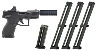 Taurus TX22 Compact T.O.R.O. 22 LR 2x13rd, 3x 34rd, 3.6" Threaded Barrel Viridian RFX-11 Green Dot Black Pistol w/ Suppressor - $799.99