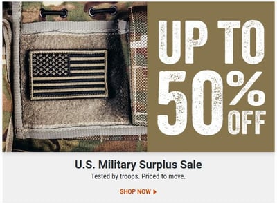 Get 20% Off Military Surplus Purchases with coupon code "SG4216" @ Sportsman's Guide