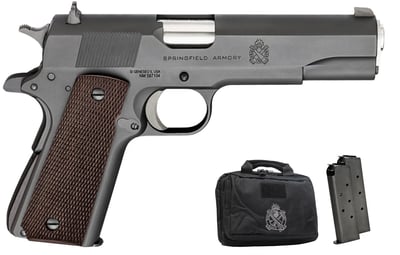 Springfield 1911 Mil-Spec Park .45 ACP 5" Barrel 7rd Black Pistol w/ 3 Mags & Range Bag - $499.99 