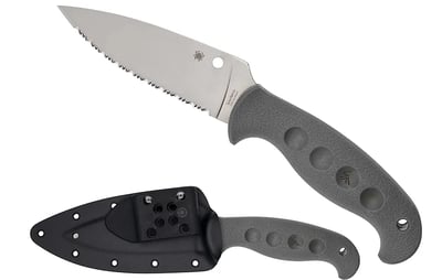 Spyderco Temperance Knife 4.46" Fixed Drop Point Satin Blade, Gray FRN Handle - $94.54