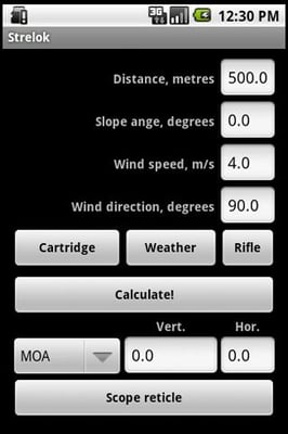 Strelok - Free Ballistic calculator for Android Phones