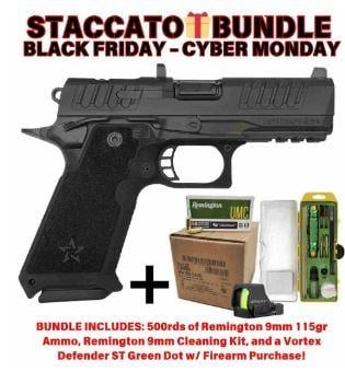 *CYBER Monday* Staccato 2011 HD P4 9mm 4" 18 Rd + FREE Shipping + 500rds of 9mm, Vortex Defender ST Green Dot & Cleaning Kit - $2699 