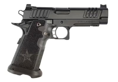 STACCATO-P 9mm TacTexture OR 5" Dlc Threaded Barrel CS Frame 17rd Curved Trigger - Black - $2795.69
