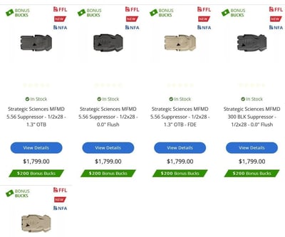 Strategic Sciences - MFMDs 5.56 and 300 Blackout - $1799