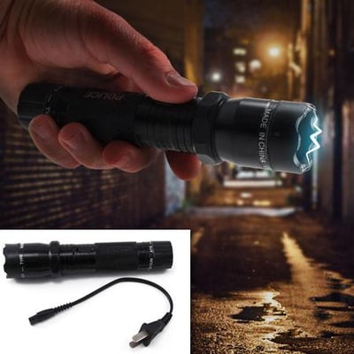 Aluminum Rechargeable LED Flashlight With Built-In Stun Gun - $14.99 (Free Shipping on 3 or more)