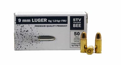 STV Golden Bee 9mm 124 Grain FMJ Ammo 1000 Rounds - $229.99 w/ Code: "GUNDEALS10" + Free Shipping 