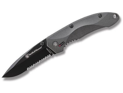 Smith and Wesson Small MAGIC Linerlock with Dark Gray Aluminum Handles and Black Coated 4034 Stainless Steel - $15.98 (Free S/H over $89)