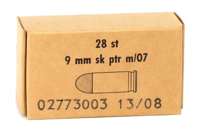Swedish Military 9mm Browning Long Ammo 110 Grain Full Metal Jacket, Brass Casing, 840 Rounds - $146.70 + FREE Shipping (FREE Shipping on Firearms and Bulk Ammo)